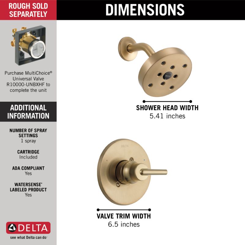 Trinsic Single-Handle Shower Only Faucet in Champagne Bronze