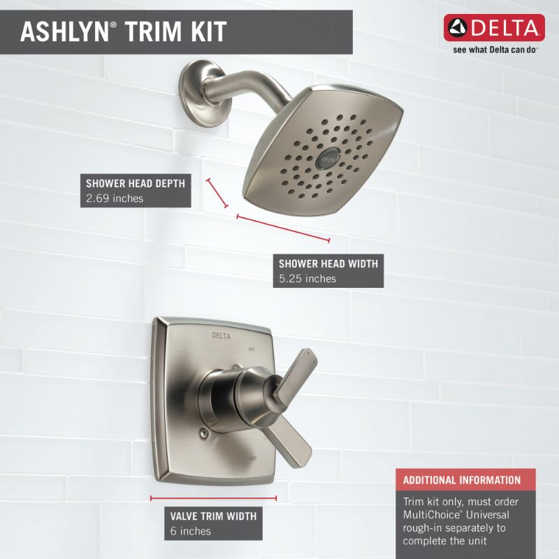 Ashlyn Single-Handle Shower Only Faucet in Stainless with Volume & Temperature Control