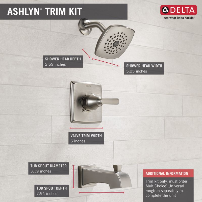 Ashlyn Single-Handle Tub & Shower Faucet in Stainless