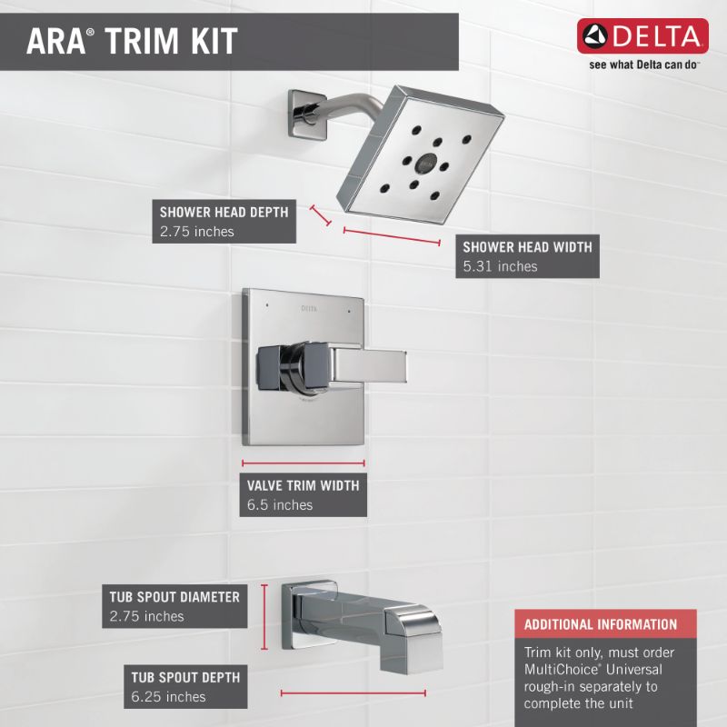 Ara Single-Handle Tub & Shower Faucet in Chrome