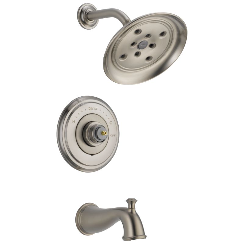 Cassidy Tub & Shower Faucet in Stainless - Less Handle
