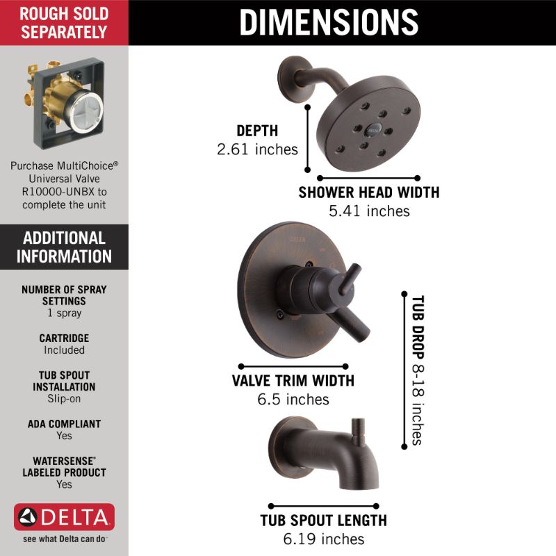 Trinsic Single-Handle Tub & Shower Faucet in Venetian Bronze