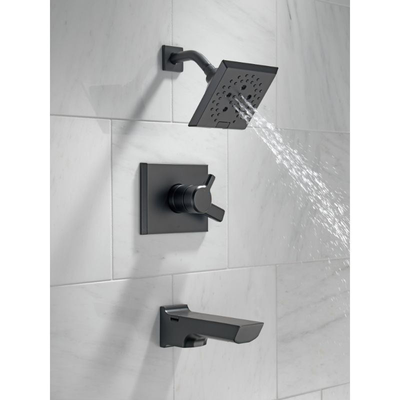 Pivotal Single-Handle Tub & Shower Faucet in Matte Black