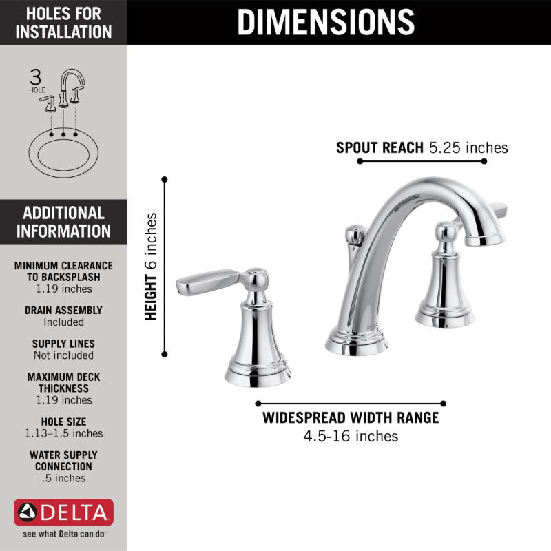 Woodhurst Widespread Vanity Faucet in Chrome