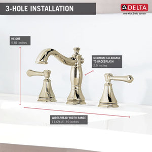 Cassidy Widespread Vanity Faucet in Polished Nickel