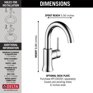 Trinsic Single-Handle High-Arc Vanity Faucet in Chrome