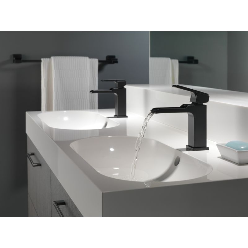 Ara Single-Handle Vanity Faucet in Matte Black with Pop-Up Drain