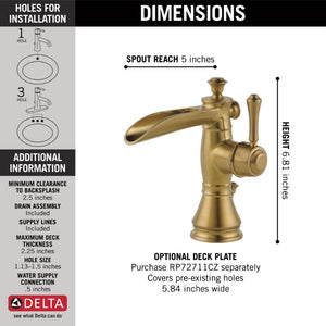 Cassidy Single-Handle Waterfall Vanity Faucet in Champagne Bronze