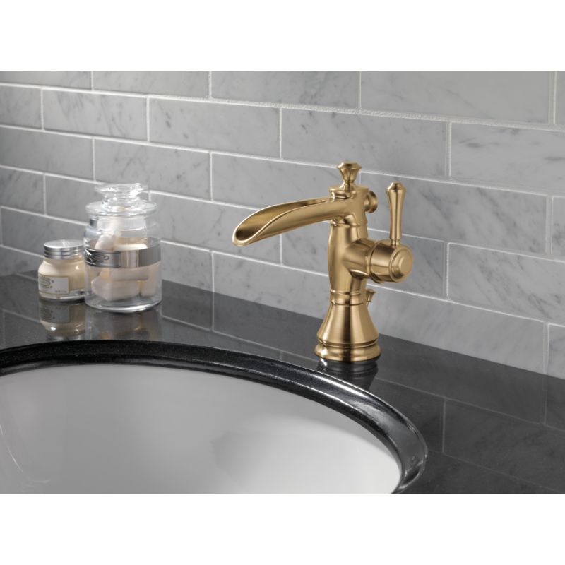 Cassidy Single-Handle Waterfall Vanity Faucet in Champagne Bronze