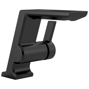 Pivotal Single-Handle Vanity Faucet in Matte Black with Pop-Up Drain