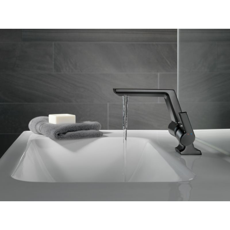 Pivotal Single-Handle Vanity Faucet in Matte Black with Pop-Up Drain