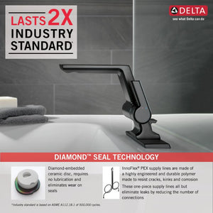 Pivotal Single-Handle Vanity Faucet in Matte Black with Pop-Up Drain