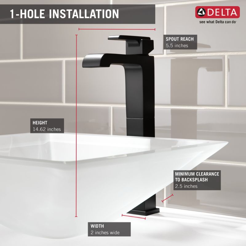 Ara Vessel Vanity Faucet in Matte Black