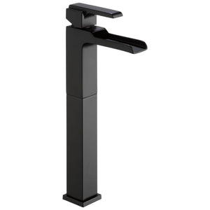 Ara Vessel Waterfall Vanity Faucet in Matte Black