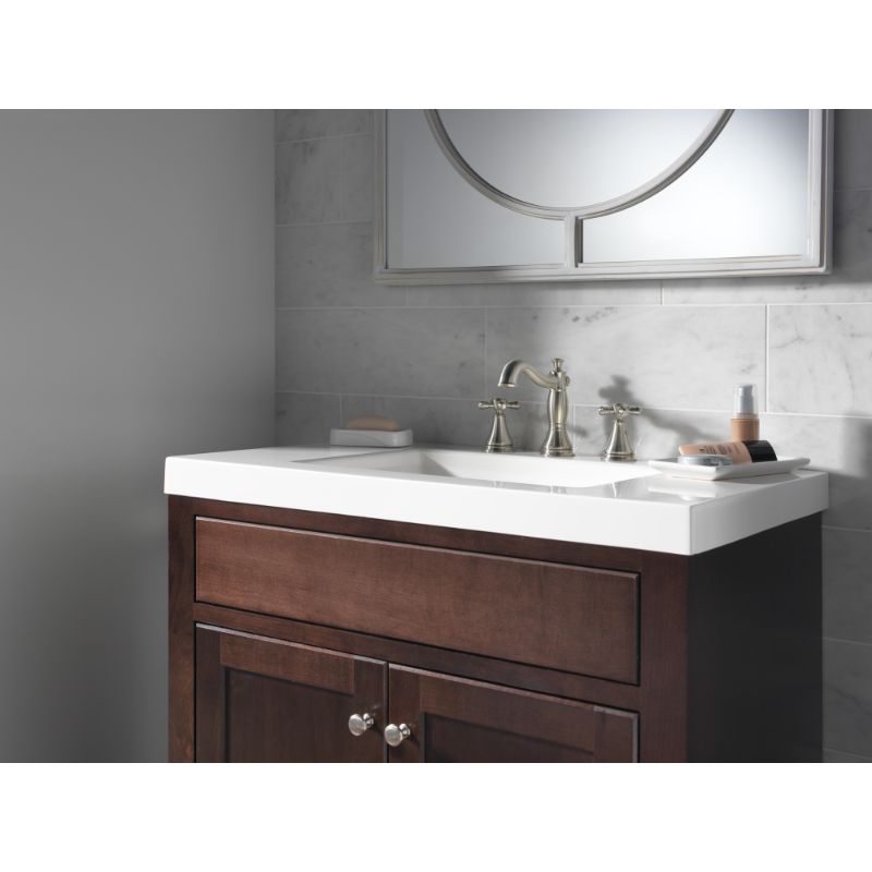Cassidy Cross Handle Vanity Faucet in Stainless