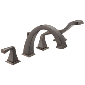 Dryden Two-Handle Roman Tub Faucet in Venetian Bronze with Side Spray