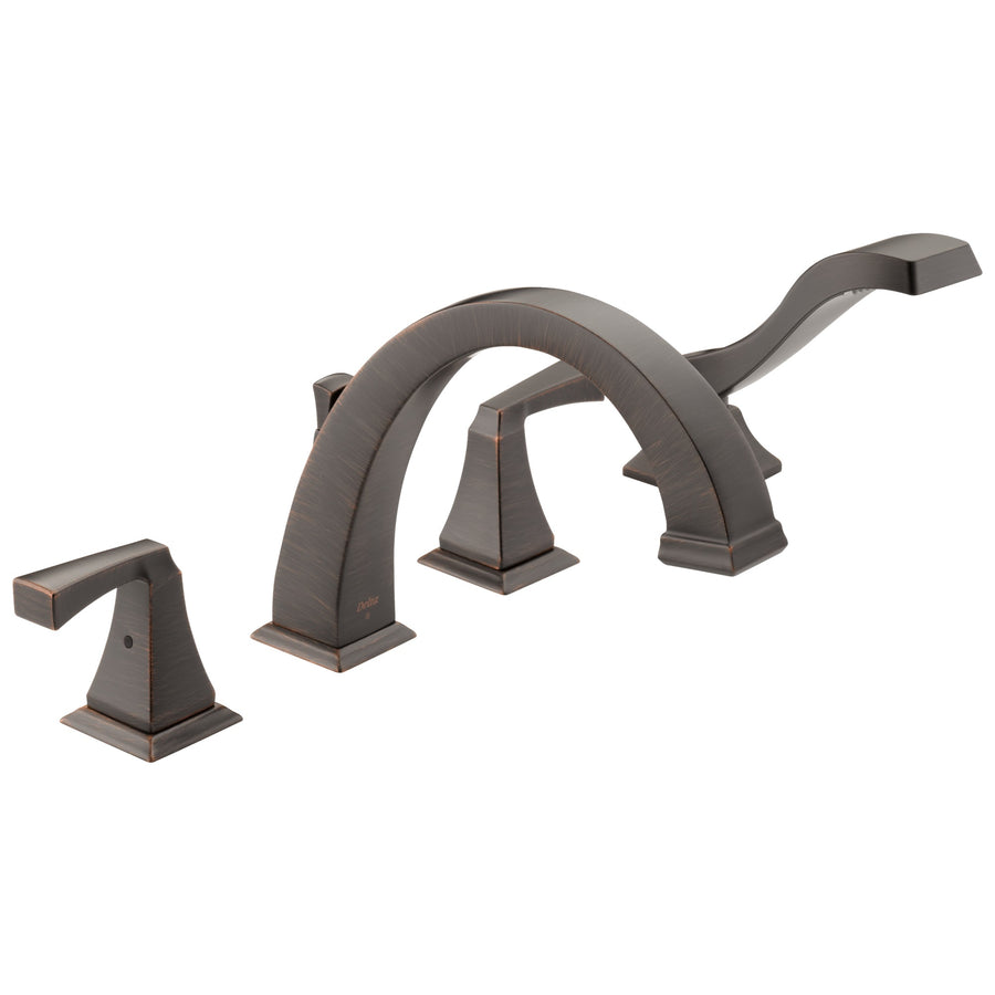 Dryden Two-Handle Roman Tub Faucet in Venetian Bronze with Side Spray