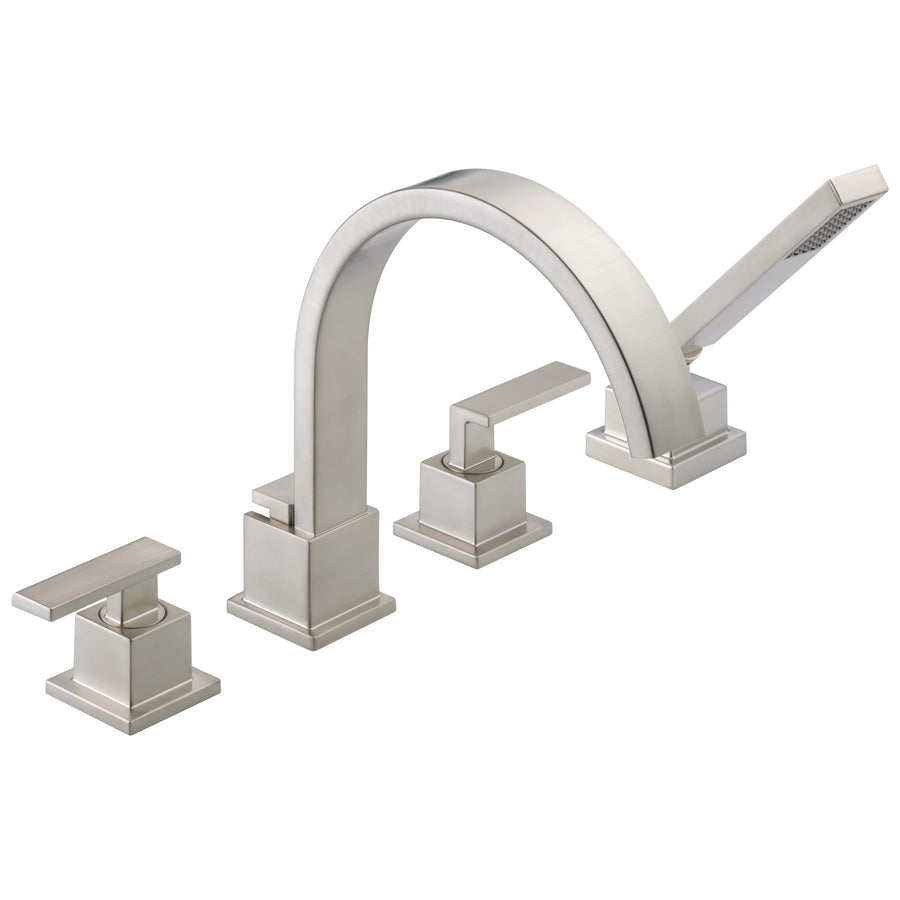 Vero Two-Handle Roman Tub Faucet in Stainless