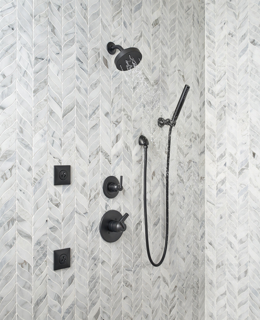 Trinsic Single-Handle 3-Setting Diverter Trim in Matte Black