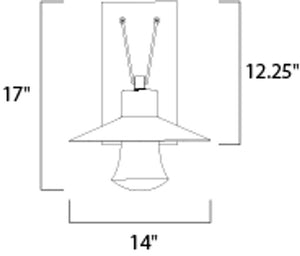 Civic 14' Single Light Outdoor Wall Mount Light in Architectural Bronze