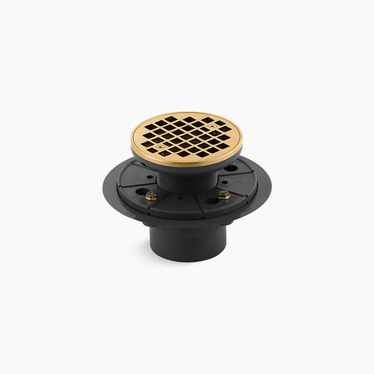 Clearflo Round Shower Drain in Vibrant Brushed Moderne Brass