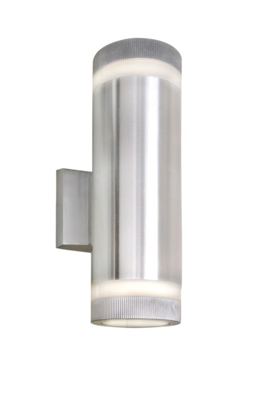 Lightray 4.25" 2 Light Outdoor Wall Sconce in Brushed Aluminum