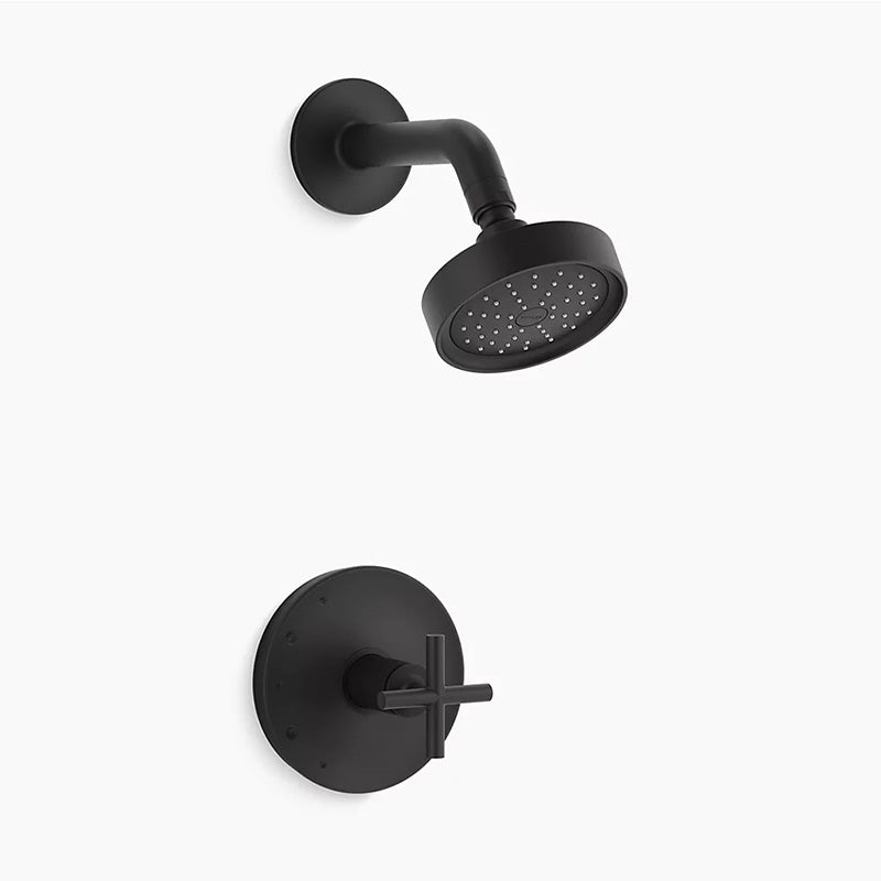 Purist Single Cross Handle 1.75 gpm Shower Only Faucet in Matte Black