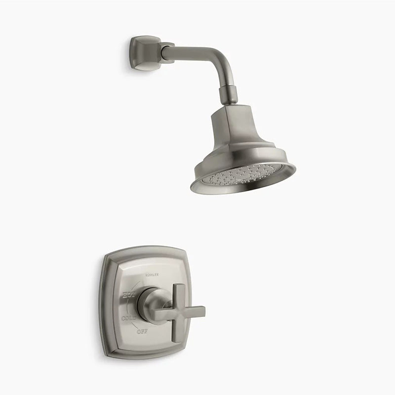 Margaux Single Cross Handle 2.5 gpm Shower Only Faucet in Vibrant Brushed Nickel