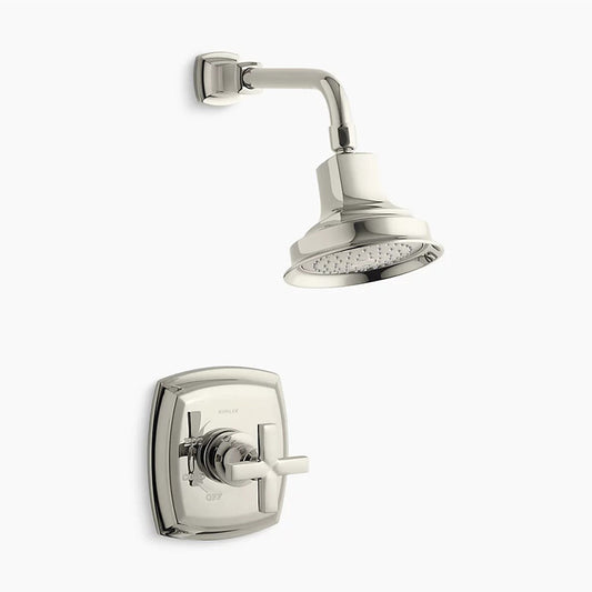 Margaux Single Cross Handle 2.5 gpm Shower Only Faucet in Vibrant Polished Nickel