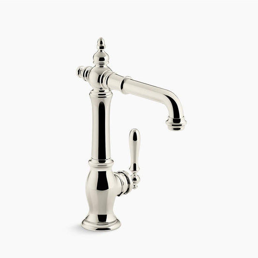 Artifacts Victorian Spout Bar Kitchen Faucet in Vibrant Polished Nickel