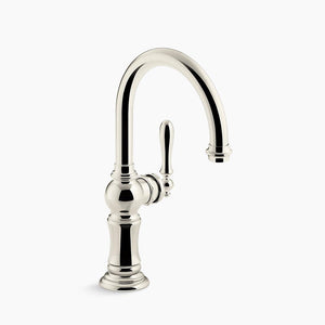 Artifacts Arc Spout Bar Kitchen Faucet in Vibrant Polished Nickel