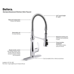 Bellera Pre-Rinse Kitchen Faucet in Polished Chrome