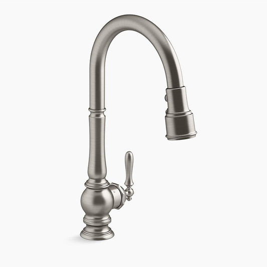 Artifacts Pull-Down Kitchen Faucet in Vibrant Stainless with Voice and Touchless Control