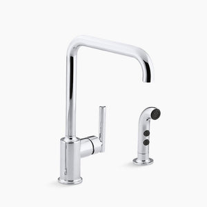 Purist Single-Handle Kitchen Faucet in Polished Chrome with Side Spray