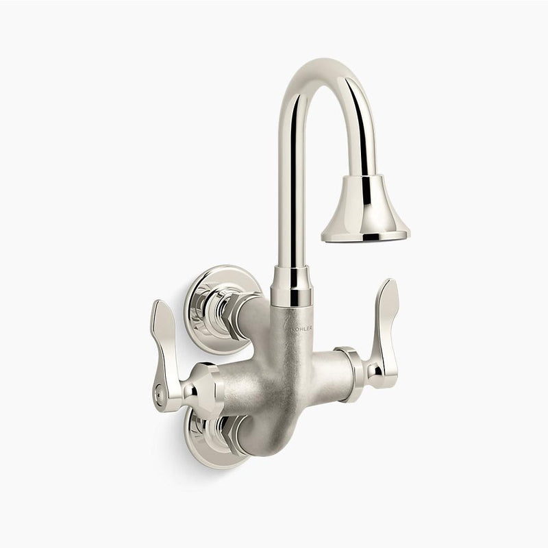 Triton Bowe Cannock Wall Mount Kitchen Faucet in Vibrant Bright Nickel