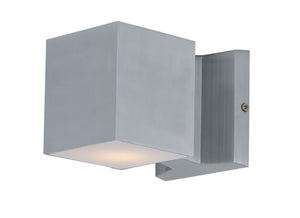 Lightray 4' 2 Light Square Outdoor Wall Sconce in Brushed Aluminum
