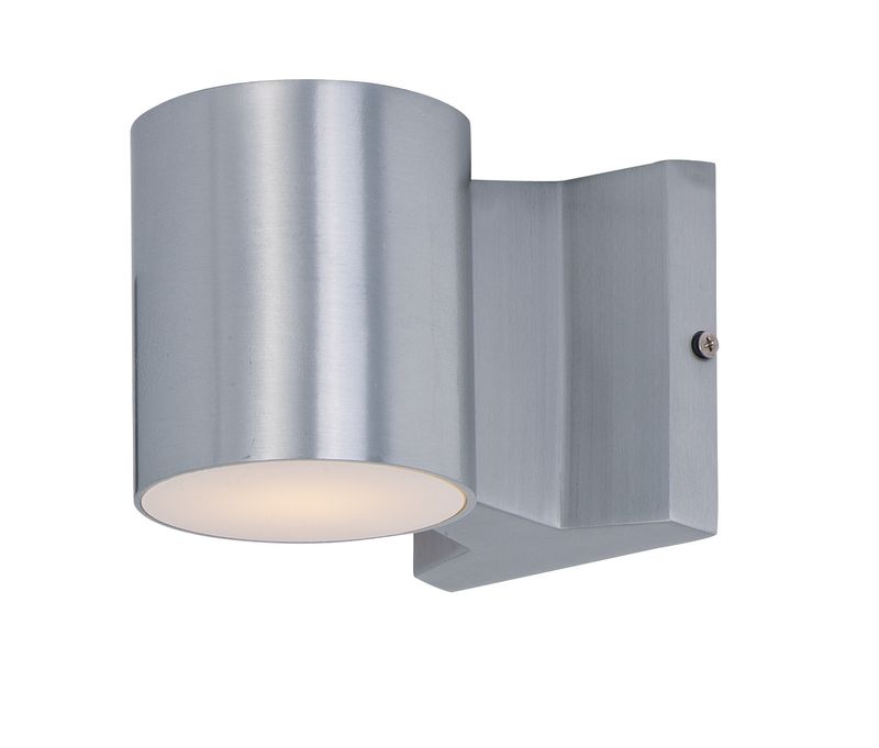 Lightray 4' 2 Light Round Outdoor Wall Sconce in Brushed Aluminum