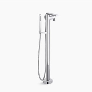 Composed Single-Handle Freestanding Bathtub Faucet in Polished Chrome