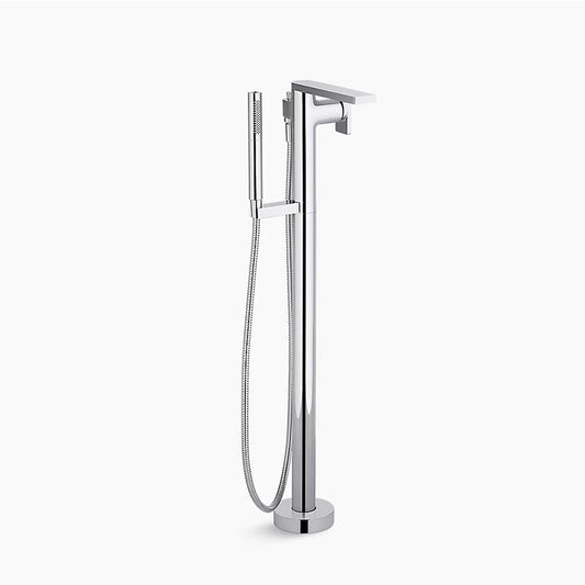 Composed Single-Handle Freestanding Bathtub Faucet in Polished Chrome