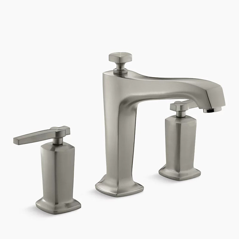 Margaux Two Lever Handle Roman Tub Filler in Vibrant Brushed Nickel