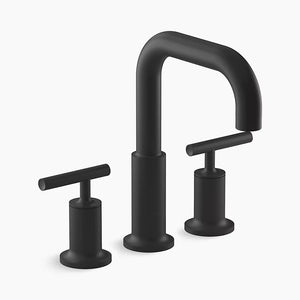 Purist Two Lever Handle Roman Tub Filler in Matte Black