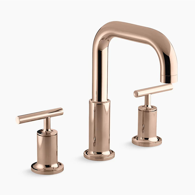 Purist Two Lever Handle Roman Tub Filler in Vibrant Rose Gold