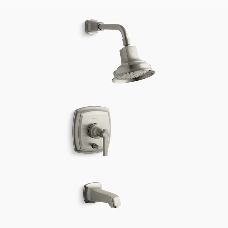 Margaux Single Lever Handle Pressure Balance Tub & Shower Faucet in Vibrant Brushed Nickel