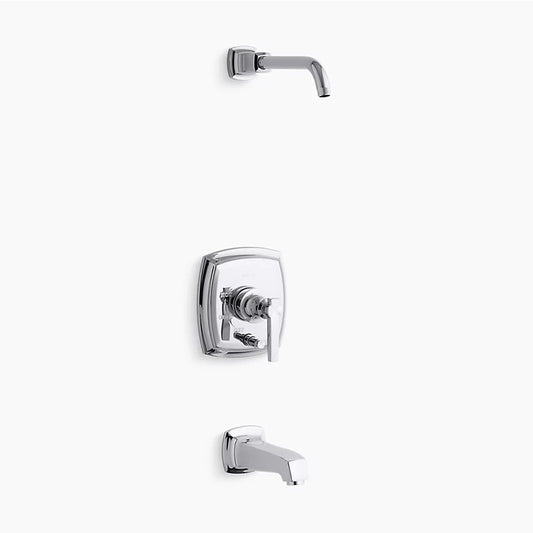 Margaux Single Lever Handle Tub & Shower Faucet in Polished Chrome - Push Diverter