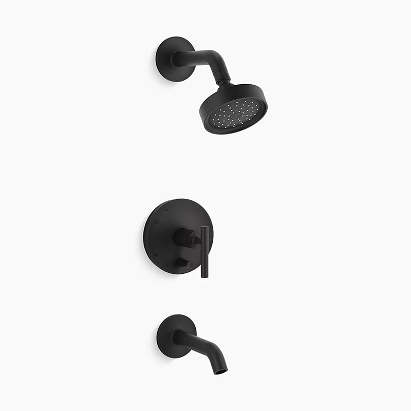 Purist 1.75 gpm Single Lever Handle Tub & Shower Faucet in Matte Black