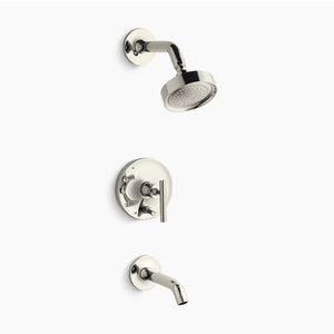 Purist 2.5 gpm Single Lever Handle Tub & Shower Faucet in Vibrant Polished Nickel - 35 Degree Spout
