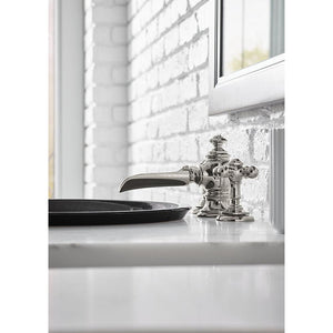 Artifacts Bathroom Faucet Cross Handles in Vibrant Polished Nickel
