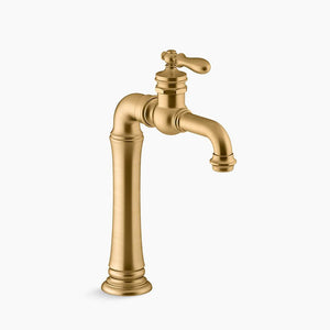 Artifacts Vessel Single-Handle Bathroom Faucet in Vibrant Brushed Moderne Brass