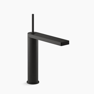 Composed Tall Vessel Joystick Single-Handle Bathroom Faucet in Matte Black