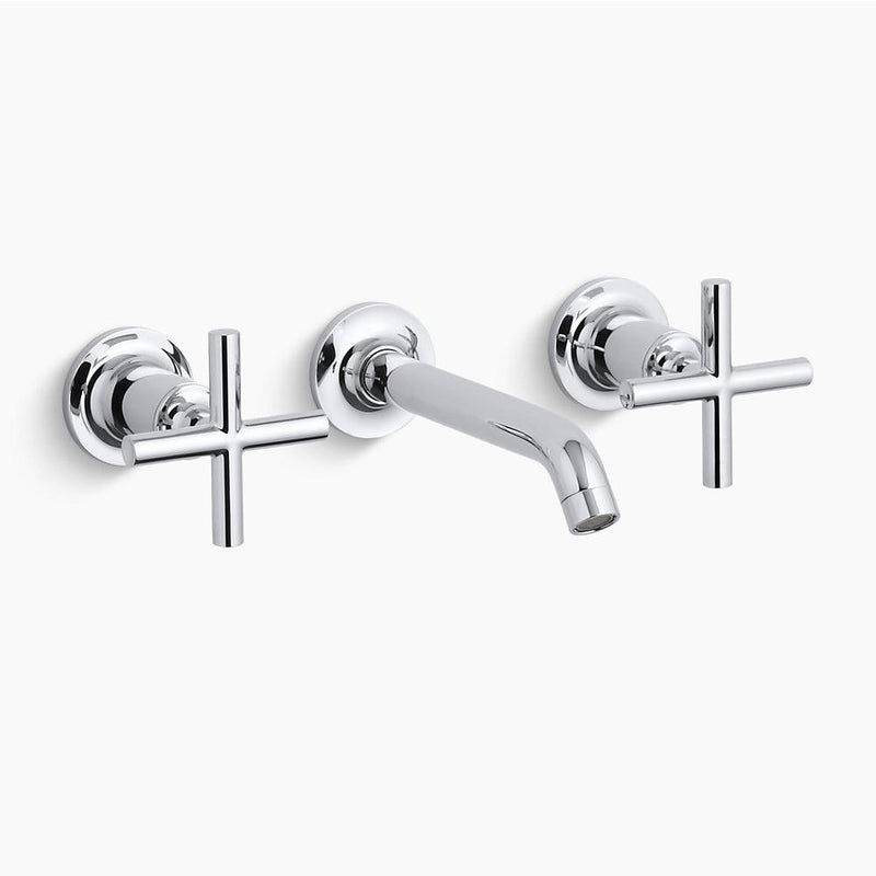 Purist Wall Mount Two-Handle Bathroom Faucet in Polished Chrome